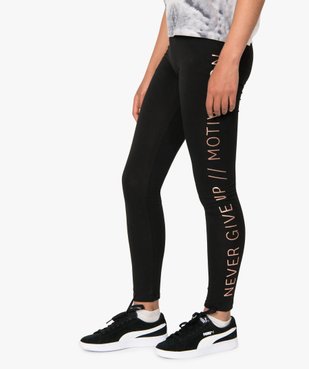 Legging fille avec inscriptions sur les jambes vue1 - GEMO (JUNIOR) - GEMO