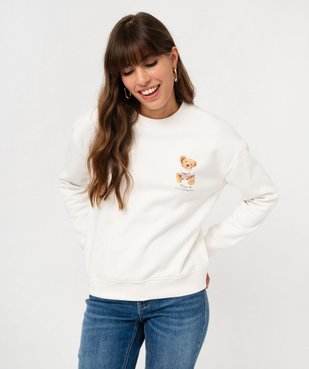 Sweat molletonné avec motif poitrine femme - LuluCastagnette vue2 - LULUCASTAGNETTE - GEMO