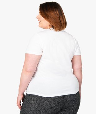 Tee-shirt femme grande taille à manches courtes et col V vue3 - GEMO (G TAILLE) - GEMO