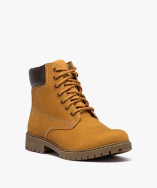 Boots homme dessus en cuir suédé uni et col matelassé vue2 - GEMO (CASUAL) - GEMO