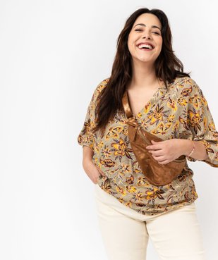 Blouse fleurie à manches chauve-souris femme grande taille vue1 - GEMO (G TAILLE) - GEMO