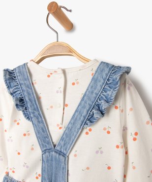 Ensemble 2 pièces bébé fille : robe + tee-shirt à manches longues vue4 - GEMO 4G BEBE - GEMO