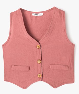 Gilet de costume sans manches fille vue1 - GEMO (ENFANT) - GEMO