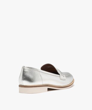 Mocassins femme dessus cuir métallisé - Tanéo vue4 - TANEO - GEMO