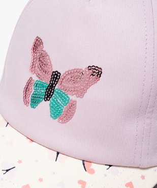 Casquette imprimée papillons à sequins fille  vue2 - GEMO 4G FILLE - GEMO