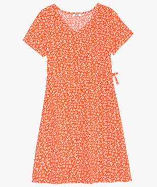 Robe fille fluide et fleurie façon portefeuille vue1 - GEMO (JUNIOR) - GEMO