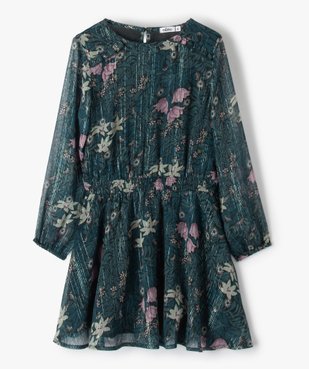 Robe pour fille en voile fleuri à manches longues vue1 - GEMO (ENFANT) - GEMO