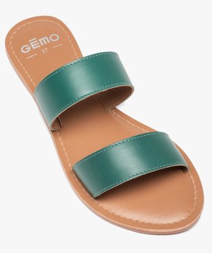 Mules femme plates à larges brides dessus cuir uni vue5 - GEMO (CASUAL) - GEMO