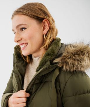 Manteau matelassé à capuche en fourrure imitation femme vue6 - GEMO 4G FEMME - GEMO