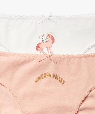 Culottes à motifs licornes fille (lot de 3) vue2 - GEMO 4G FILLE - GEMO