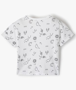 Tee-shirt fille à manches courtes avec motifs astraux vue3 - GEMO 4G FILLE - GEMO