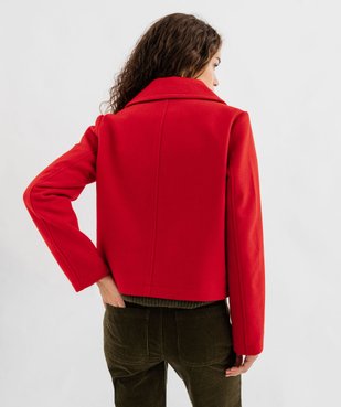 Manteau court à grand col femme vue4 - LULUCASTAGNETTE - GEMO