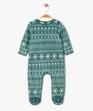 Pyjama en velours imprimé spécial Noël bébé vue1 - GEMO(BB COUCHE) - GEMO