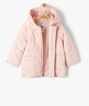 Blouson bébé fille matelassé à capuche vue2 - GEMO 4G BEBE - GEMO