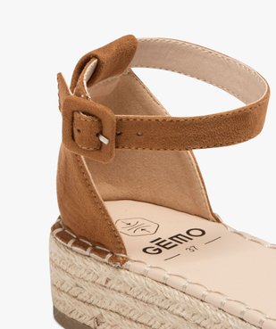 Sandales femme compensées en corde avec talon fermé  vue6 - GEMO (CASUAL) - GEMO