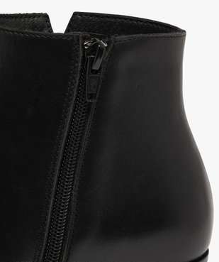 Bottines femme dessus en cuir à petit talon cubain et bout amande - Tanéo vue6 - TANEO - GEMO