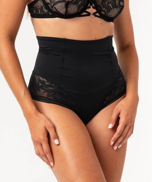 Culotte taille haute gainante en dentelle et microfibre femme vue1 - GEMO(HOMWR FEM) - GEMO