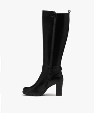 Bottes femme unies à talon haut et semelle crantée vue3 - GEMO(URBAIN) - GEMO