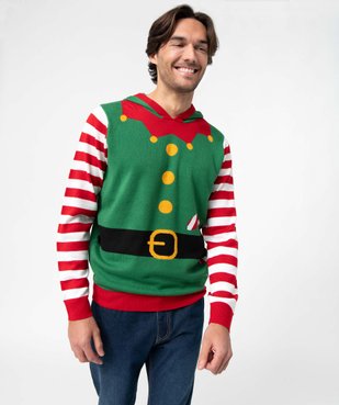 Pull de Noël homme à capuche vue1 - GEMO (HOMME) - GEMO