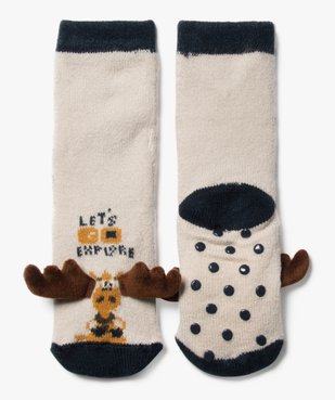 Chaussettes d'intérieur douillettes motif renne garçon vue1 - GEMO (ENFANT) - GEMO