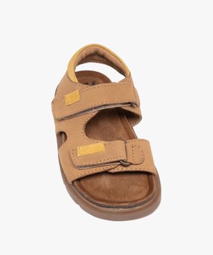 Sandales bébé garçon en cuir suédé avec double scratch - NA! vue5 - NA! - GEMO