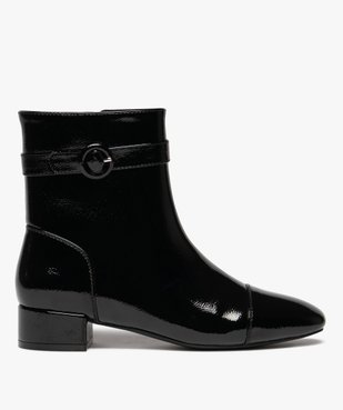 Boots femme vernies à bout carré et à zip vue2 - GEMO (CASUAL) - GEMO