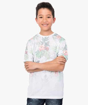 Tee-shirt fluide motif tropical vue1 - GEMO (JUNIOR) - GEMO