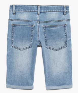 Bermuda garçon en denim avec revers cousus vue2 - GEMO 4G GARCON - GEMO