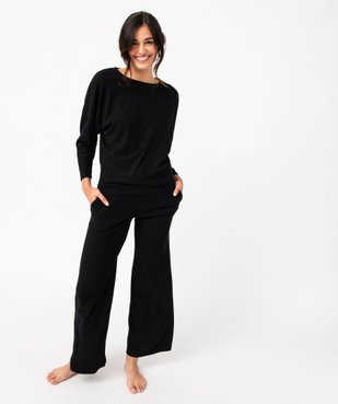 Haut de pyjama femme en maille côtelée vue5 - GEMO(HOMWR FEM) - GEMO