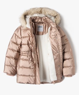 Parka déperlante à capuche avec doublure peluche fille vue2 - GEMO 4G FILLE - GEMO