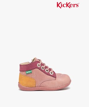 Chaussures premiers pas bébé fille en cuir imprimé fleuri - Kickers  vue1 - KICKERS - GEMO