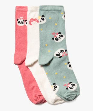 Chaussettes hautes imprimées panda fille (lot de 3) vue1 - GEMO (ENFANT) - GEMO