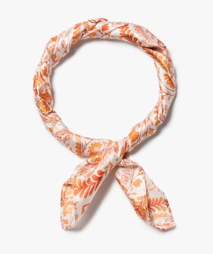 Foulard femme en satin imprimé petit format carré vue1 - GEMO 4G FEMME - GEMO