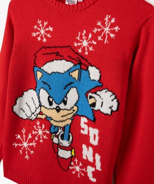 Pull en maille avec motif Noël garçon - Sonic the Hedgehog vue2 - SONIC - GEMO