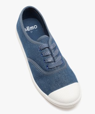 Baskets femme en toile unie style denim avec lacets pailletés vue6 - GEMO 4G FEMME - GEMO