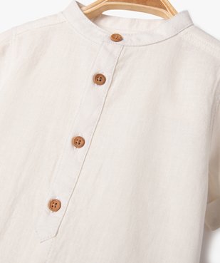 Chemise à manches courtes et col mao bébé garçon vue2 - GEMO(BEBE DEBT) - GEMO