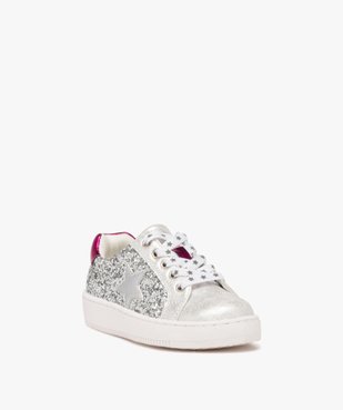 Baskets fille à strass avec lacets et zip détail étoile vue2 - GEMO 4G FILLE - GEMO