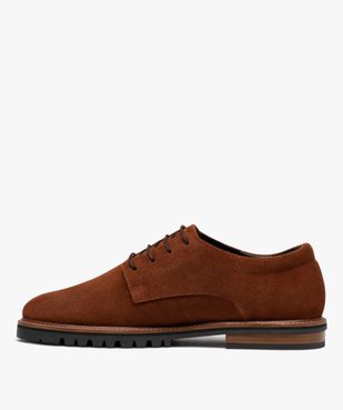 Derbies homme unis dessus cuir - Tanéo vue4 - TANEO - GEMO