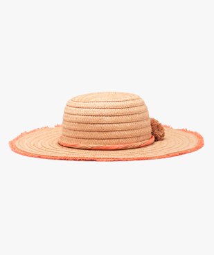 Chapeau femme en paille avec pompons et franges vue1 - GEMO (ACCESS) - GEMO