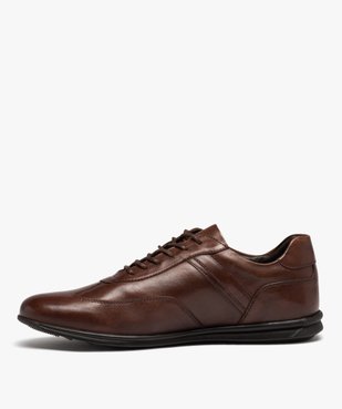 Derbies homme confort dessus en cuir uni vue4 - GEMO (CONFORT) - GEMO