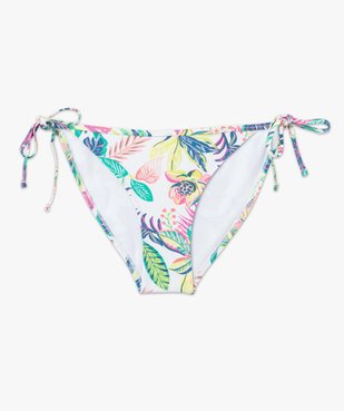 Bas de maillot de bain femme à liens côté imprimé tropical vue4 - GEMO 4G FEMME - GEMO