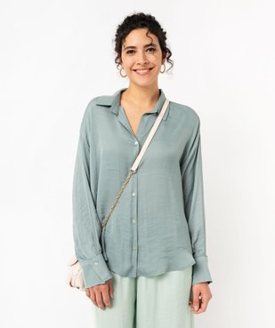 Chemise à manches longues en matière satinée femme vue6 - GEMO(FEMME PAP) - GEMO