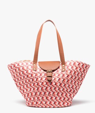 Sac cabas femme en paille multicolore et pailletée vue1 - GEMO (ACCESS) - GEMO