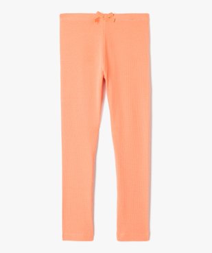 Legging fille à côtes et nœud pailleté à la taille vue1 - GEMO (ENFANT) - GEMO