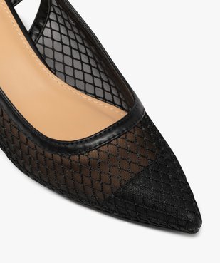 Escarpins sling-back en textile résille femme vue6 - FOLLOW ME - GEMO