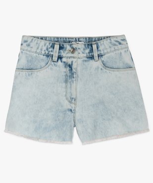 Short fille en jean taille haute finitions franges vue1 - GEMO (JUNIOR) - GEMO