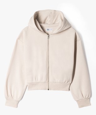 Sweat zippé à capuche coupe courte fille vue1 - GEMO 4G FILLE - GEMO