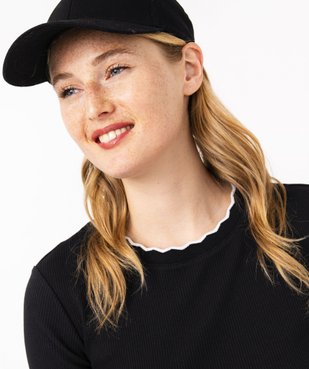 Tee-shirt à manches courtes avec finitions dentelées femme vue5 - GEMO(FEMME PAP) - GEMO