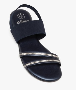 Sandales femme avec brides à strass et brides élastiques vue5 - GEMO (CASUAL) - GEMO