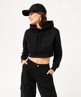 Sweat à capuche coupe courte femme vue2 - GEMO(FEMME PAP) - GEMO